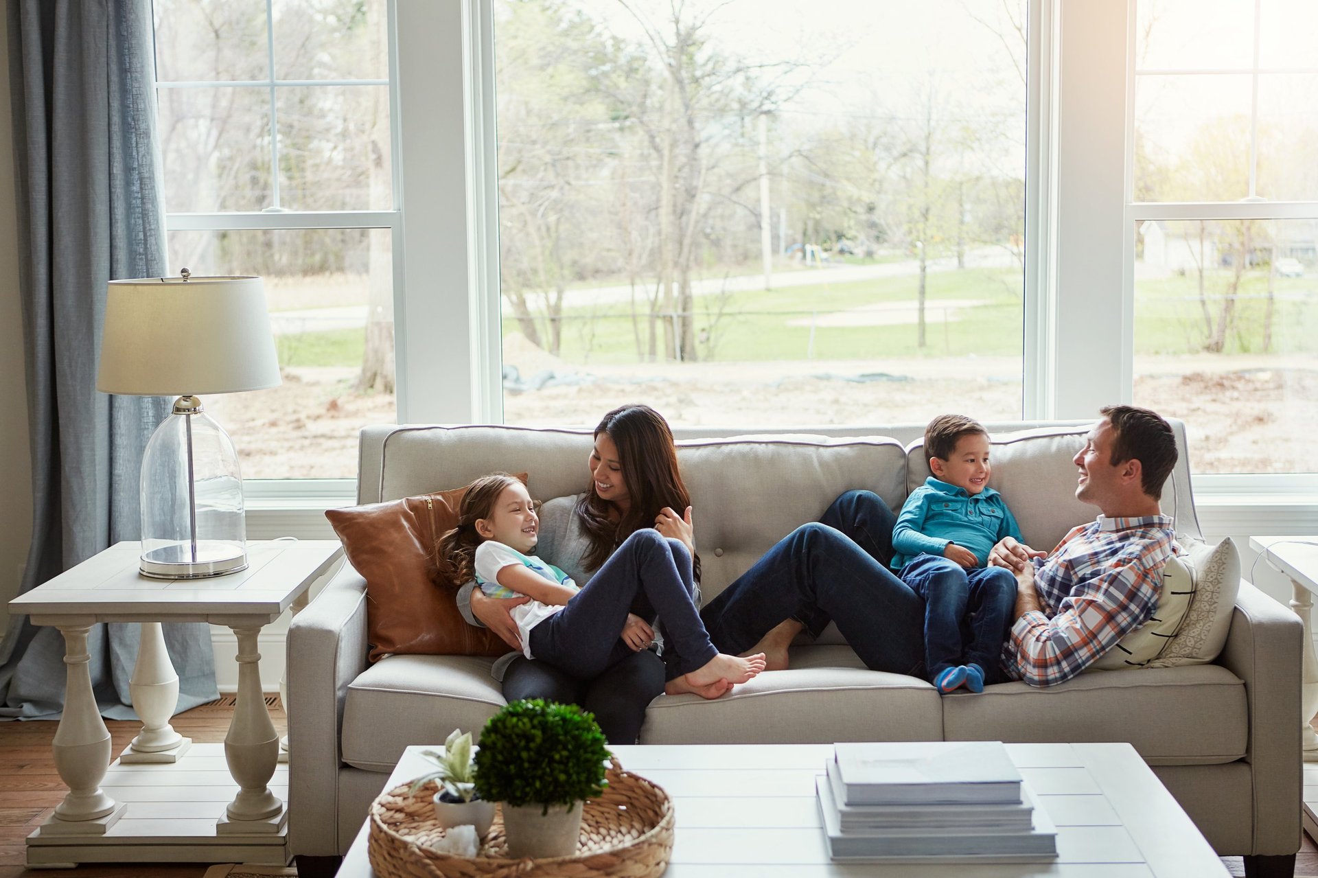 Family enjoying a comfortable, well-heated home